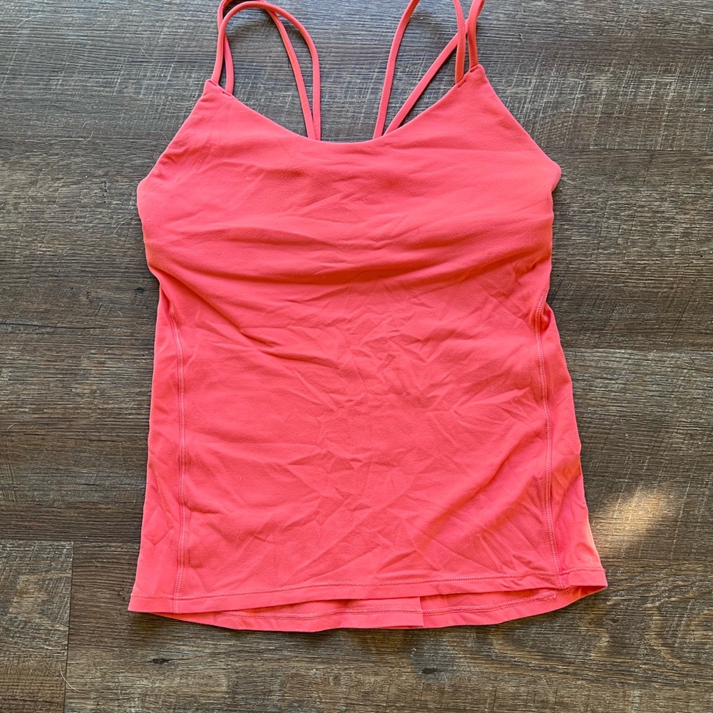 Lululemon sunset orange top with built in bra